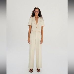 Zara linen blend pants and matching blazer - NWT